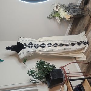 Long black/white dress w/ side slits